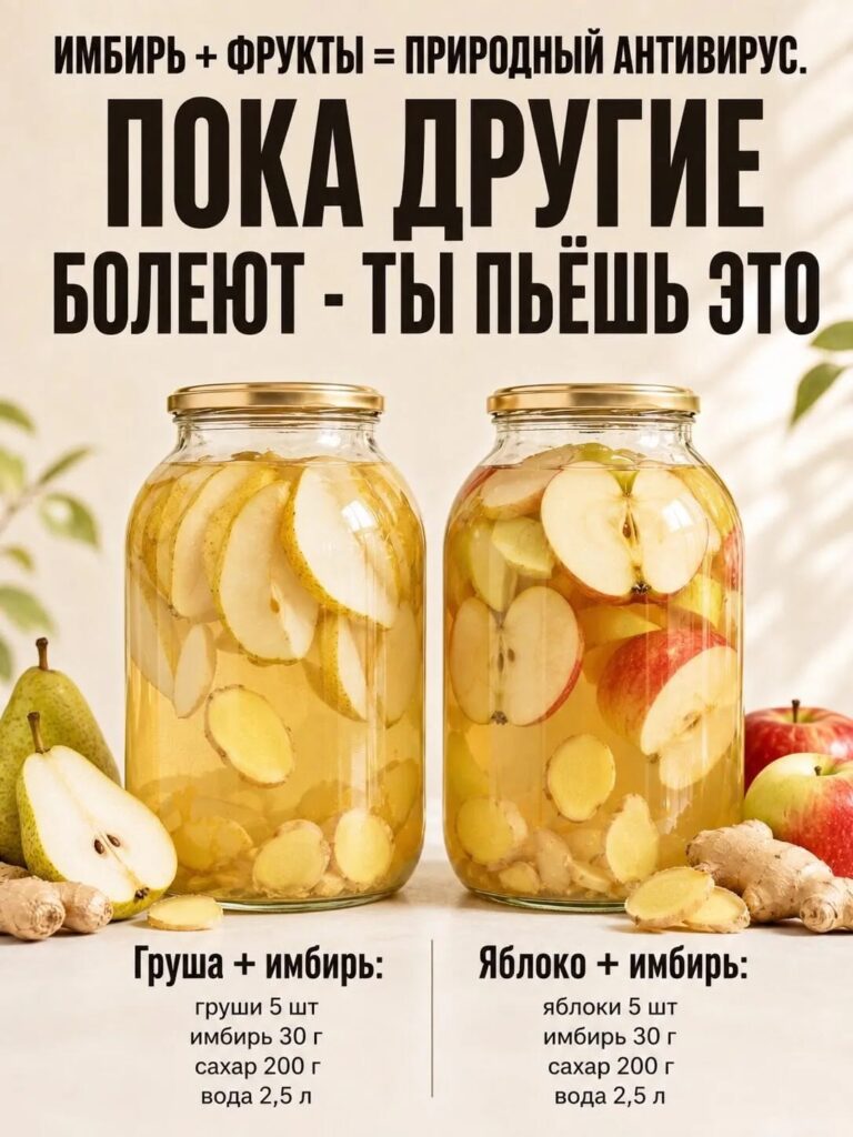 Природный антивирус: как груша и яблоко с имбирем защищают организм